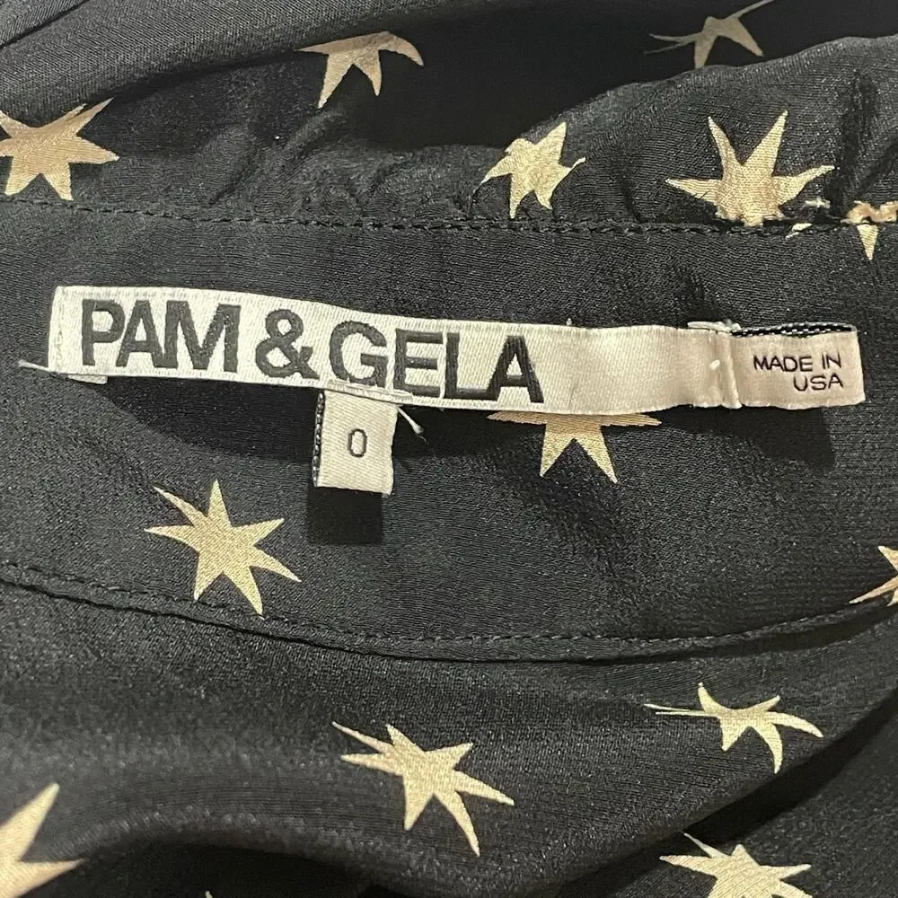 Pam & Gela Long Sleeve Silk Romper - Black & Cream - 0 - Picture 10 of 15